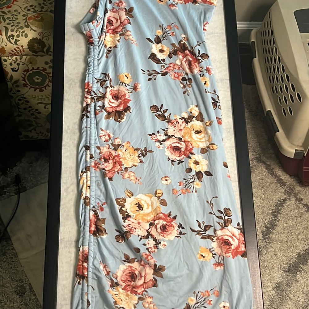 size 2-3 blue floral tie up dress